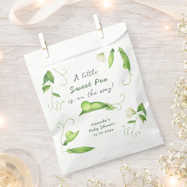 A Little Sweet Pea Is On The Way Baby Shower Geschenktütchen (Ausgeschnitten)