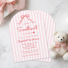 A Little Sweetheart Bow Pink Baby Shower Einladung