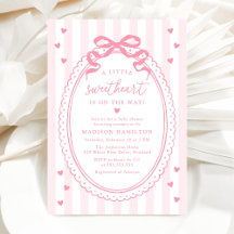 A Little Sweetheart Pink Bow Baby Shower