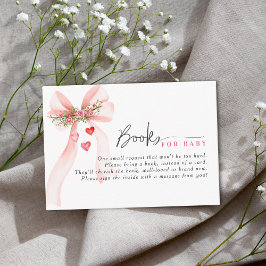 A little Sweetheart Pink bow Valentine Baby shower Begleitkarte