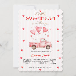 A  Little Sweetheart truck Baby Shower  Einladung
