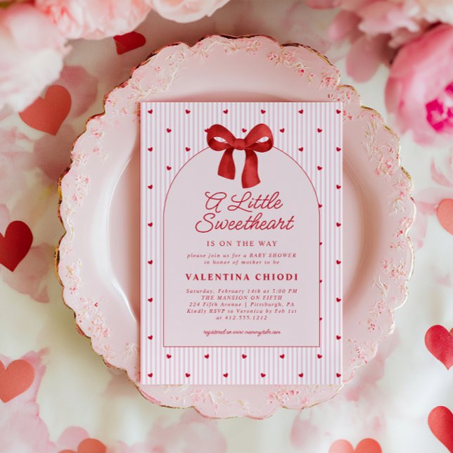 A Little Sweetheart Valentine Coquette Baby Shower Einladung (A Little Sweetheart Baby Shower Invitation )