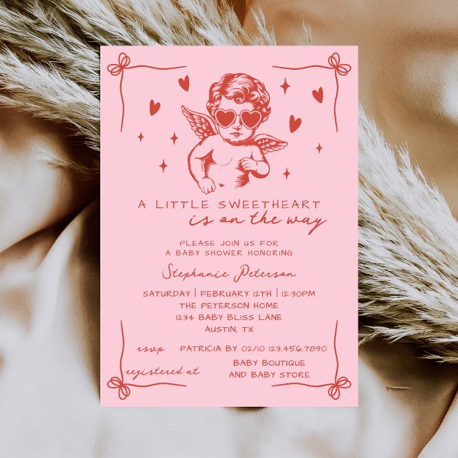 A Little Sweetheart Valentine’s Cupid Baby Shower Einladung (Von Creator hochgeladen)