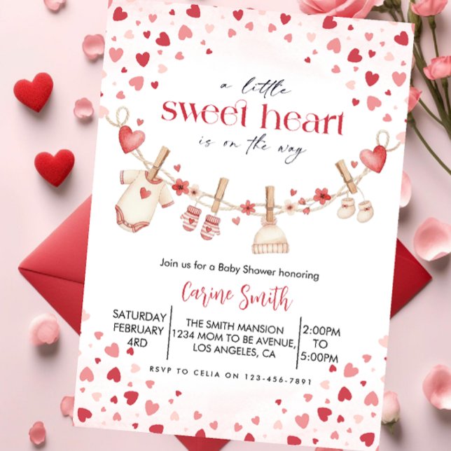 A  Little Sweetheart valentine's Baby Shower   Einladung (Von Creator hochgeladen)