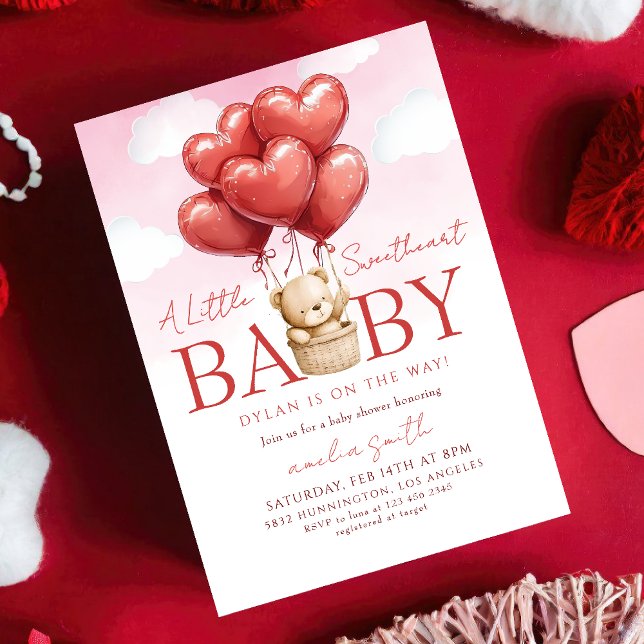 a little sweetheart Valentines Baby shower Einladung (Von Creator hochgeladen)