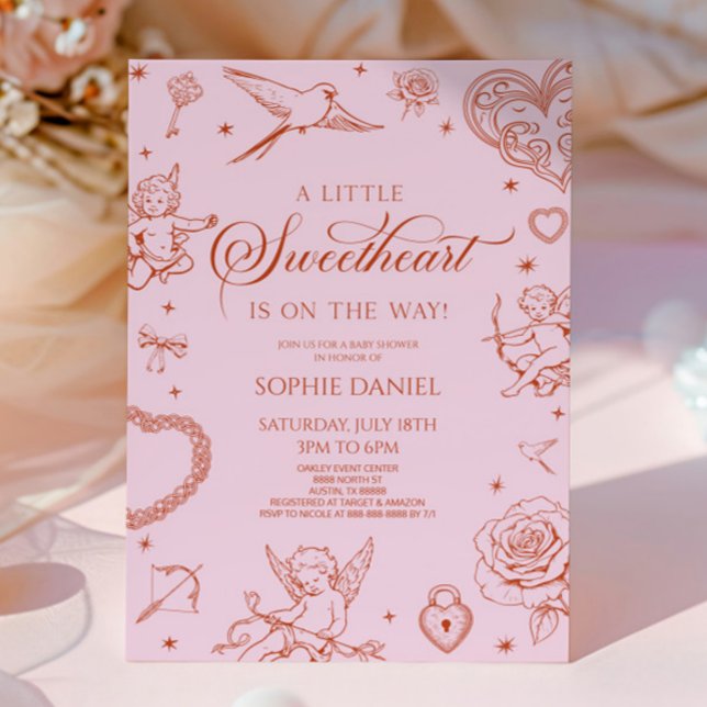A Little Sweetheart Valentine's Day Baby Shower Einladung (Von Creator hochgeladen)