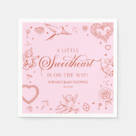 A Little Sweetheart Valentine's Day Baby Shower Serviette