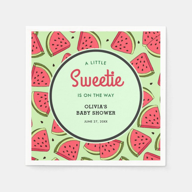 A Little Sweetie Summer Watermelon Baby Shower  Serviette (Vorderseite)