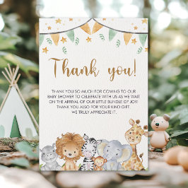 A Little Wild One - Baby Shower Safari Animals Dankeskarte