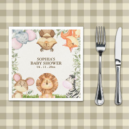 A Little Wild One is on the way -  Jungle Animals  Serviette