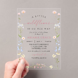 A Little Wildflower Boho Girl Baby Shower Acryleinladungen