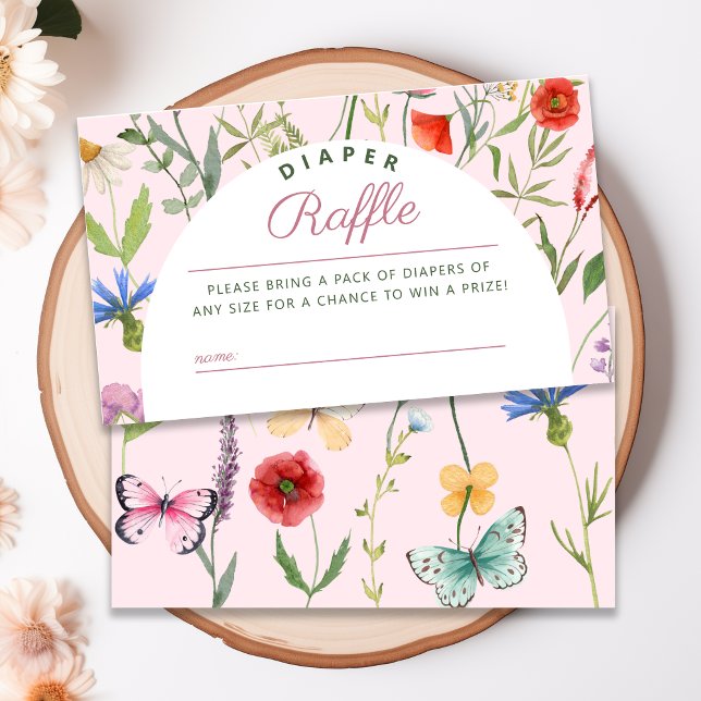A Little Wildflower Girl Baby Shower Diaper Raffle Begleitkarte (A Little Wildflower Girl Baby Shower Diaper Raffle Enclosure Card)