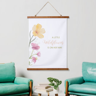 A Little Wildflower is on her way Tapestry Wandteppich Mit Holzrahmen