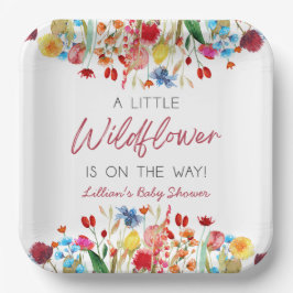 A Little Wildflower Is On The Way Baby Shower Pappteller
