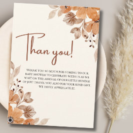 A Little Wildflower is on The Way Girl Baby Shower Dankeskarte