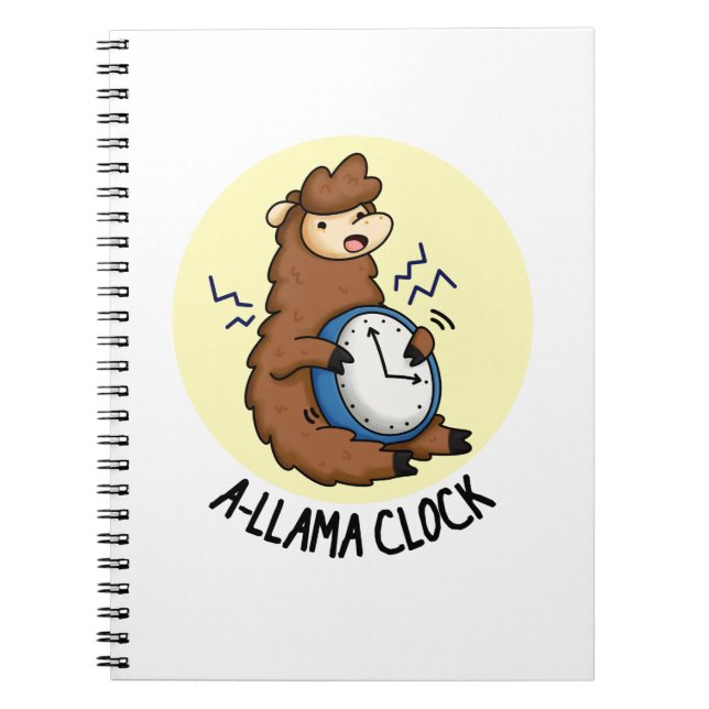 A-llama-Uhr Lustiger Llama-Wortwitz  Notizblock (Vorderseite)