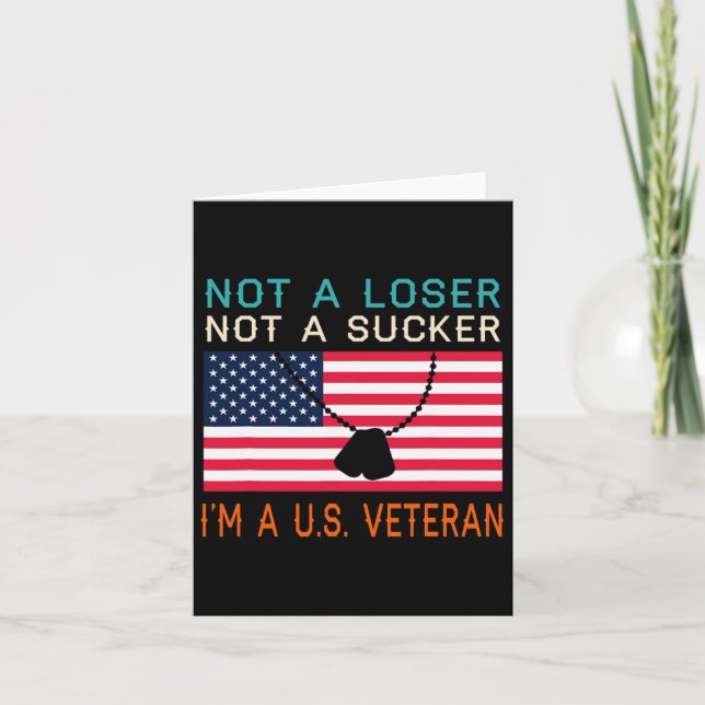 A Loser Sucker I bin A US Veteran Biden 2020 Anti  Karte (Vorderseite)