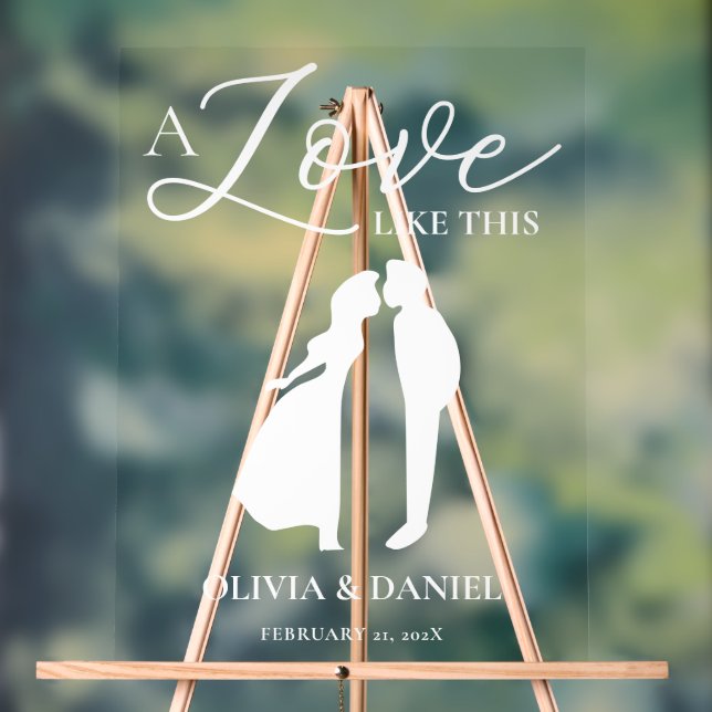 A Love Like This Romantic Wedding Welcome Acrylschild (Neutral)
