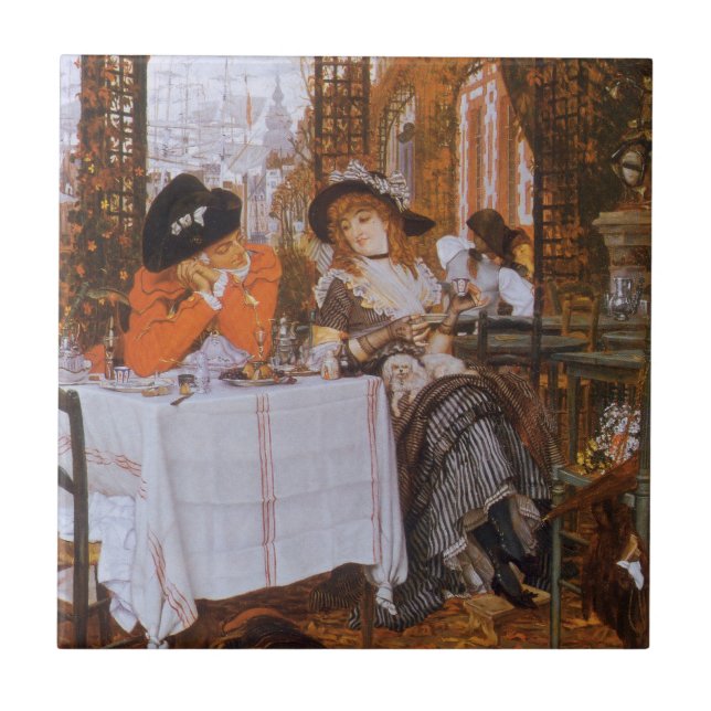 A Luncheon (Le Dejeuner) von James Tissot Fliese (Vorderseite)