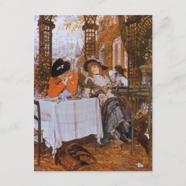 A Luncheon (Le Dejeuner) von James Tissot Postkarte (Vorderseite)