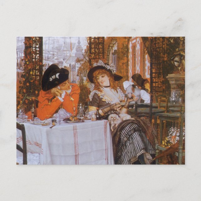 A Luncheon (Le Dejeuner) von James Tissot Postkarte (Vorderseite)