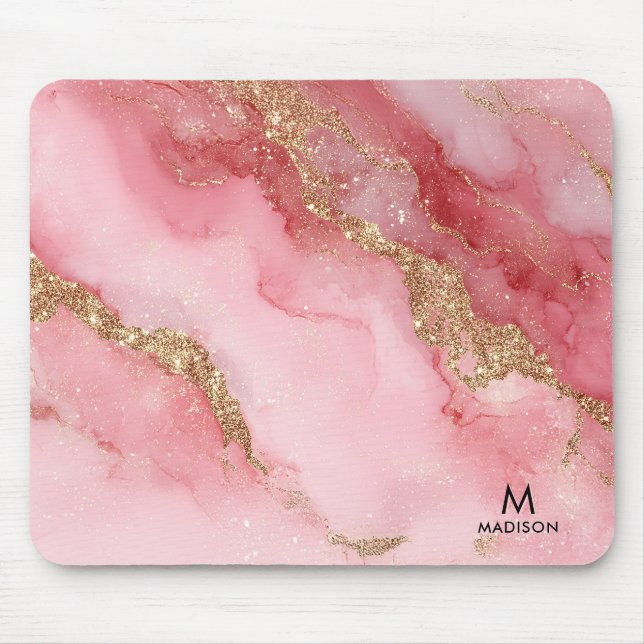 A luxurious pink marble background mousepad (Vorne)