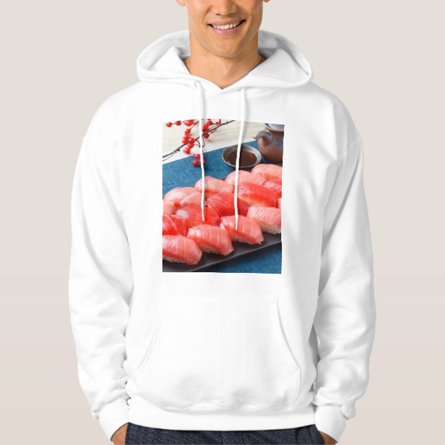 A luxurious tuna-inspired hoodie | Red gradation (Vorderseite)