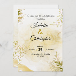 A luxurious wedding invitation in elegant gold einladung