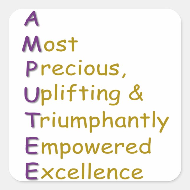 A.M.P.U.T.E.E. QUADRATISCHER AUFKLEBER (Vorderseite)