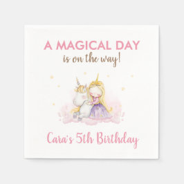 A Magical Day Unicorn Birthday Party Serviette