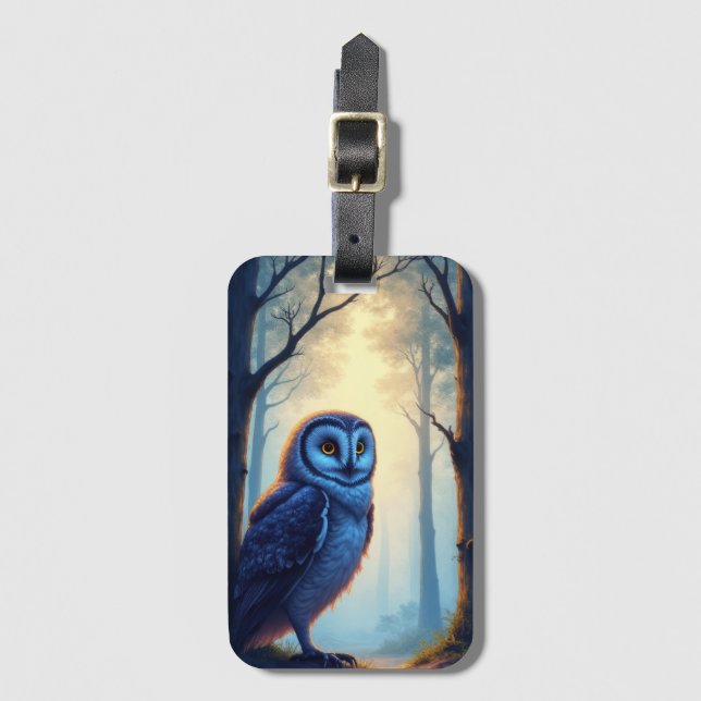 A Majestic Owl perched gracefully  Gepäckanhänger (Vorderseite Vertikal)