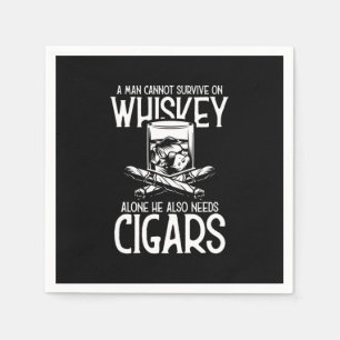A Man Who Loves Whiskey And Cigar Serviette