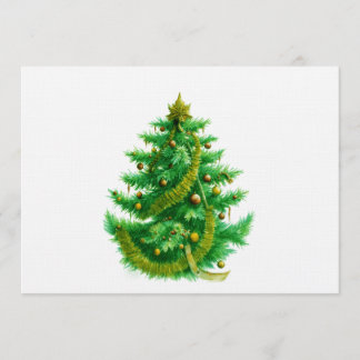 A Mandelbrot Christas Tree With Red & Green Bulbs Einladung