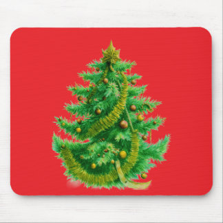 A Mandelbrot Christas Tree With Red & Green Bulbs Mousepad