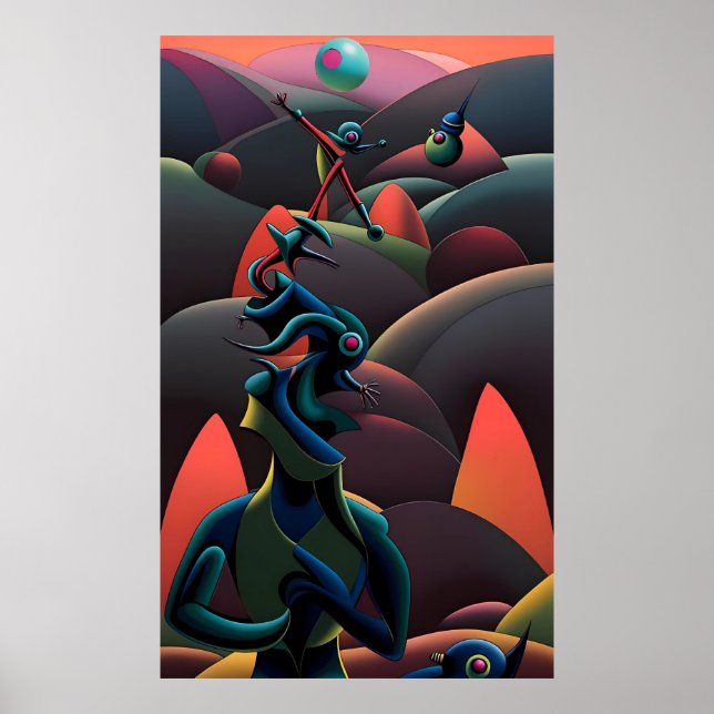 A Martini Lands on the Planet of Olives - Ken Gage Poster (Vorne)