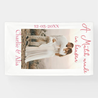 A match made in heaven photo wedding pink name sim banner