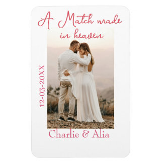 A match made in heaven photo wedding pink name sim magnet