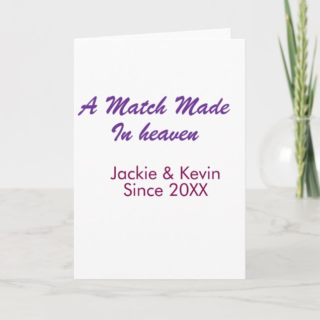 A match made in heaven purple mauve since year nam karte (Vorderseite)