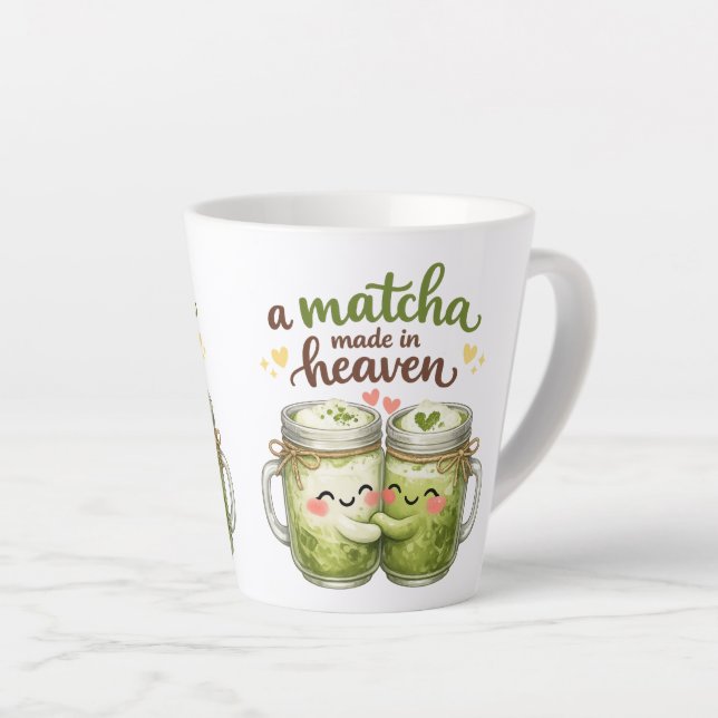 A Matcha Made in Heaven Cute Funny Pun Milchtasse (Rechte Ecke)