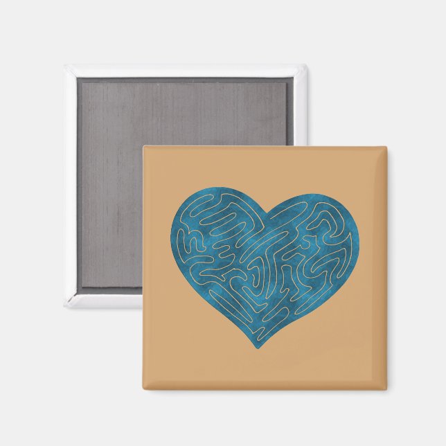 A-MAZE-HERZ (AQUAMARIN) MAGNET (Vorderseite/Rückseite)