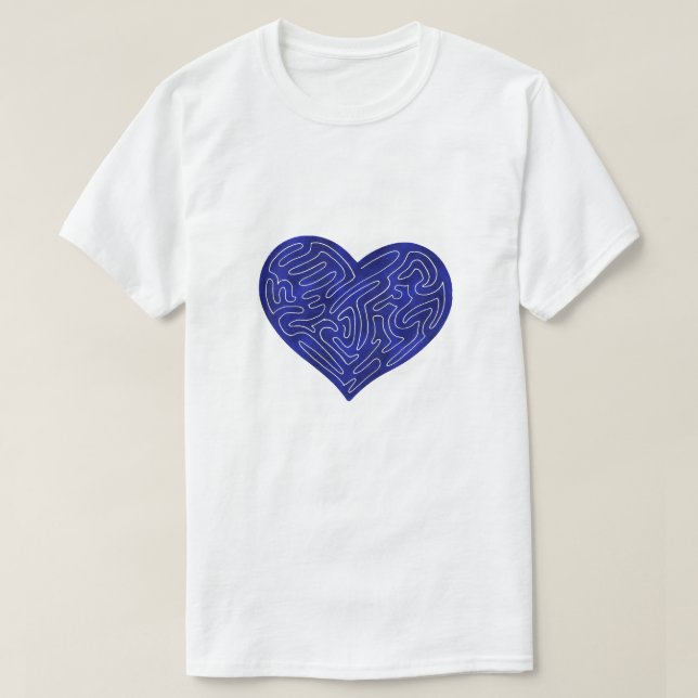 A-MAZE-HERZ (BLAU) T-Shirt (Design vorne)