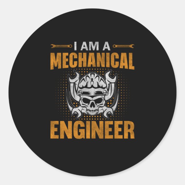 A Mechanical Engineer Runder Aufkleber (Vorderseite)