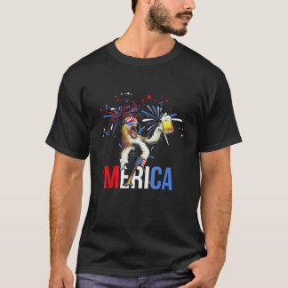 A-Merica Unabhängigkeitstag Huhn Bier Usa Flagge 4 T-Shirt