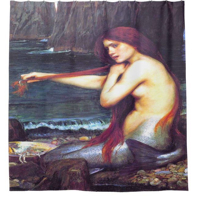 A Mermaid John William Waterhouse Duschvorhang (Vorderseite)