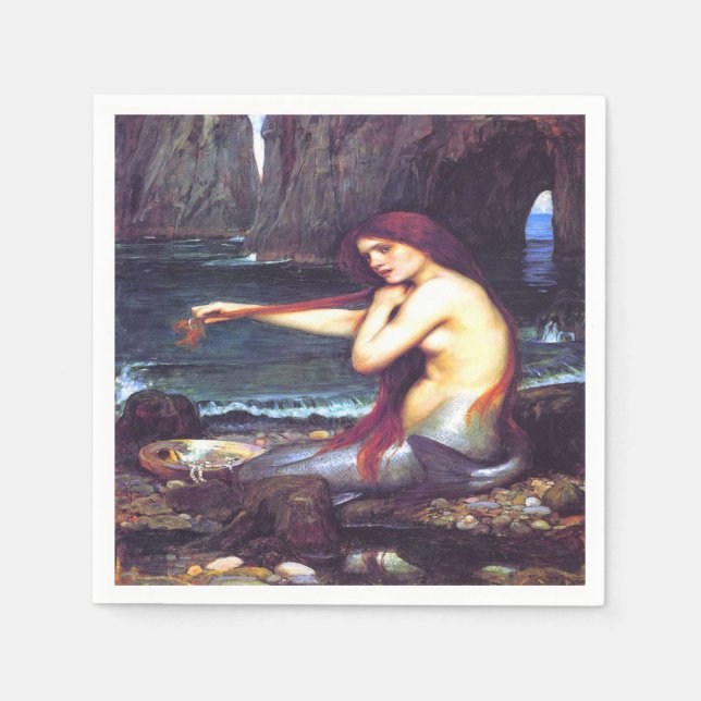 A Mermaid John William Waterhouse Serviette (Vorderseite)