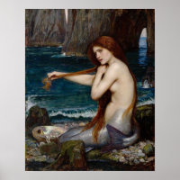 "A Mermaid" von John William Waterhouse poster