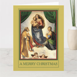 A MERRY CHRISTMAS Raphael Madonna und Christ Child Karte