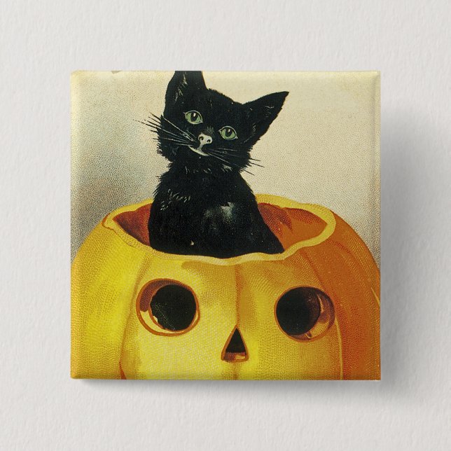 A Merry Haloween Kitten Button (Vorderseite)