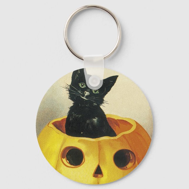 A Merry Haloween Kitten Schlüsselanhänger (Vorderseite)