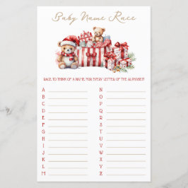 A Merry Little Baby Shower Baby Name Race Game